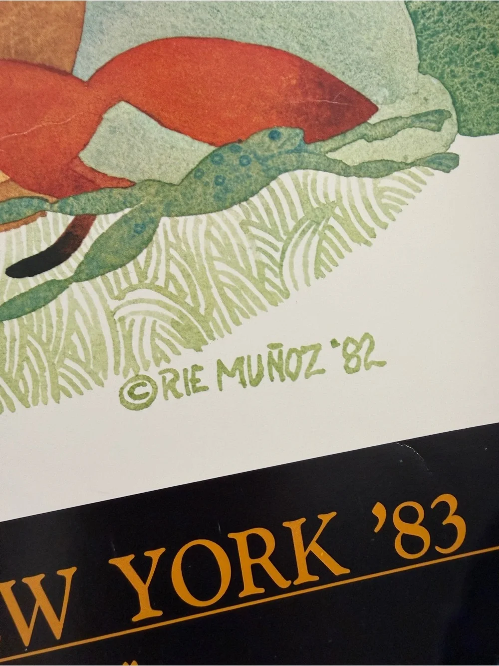 Vintage 1983 Rie Munoz Peaceable Alaska Art Expo New York Poster Print 18x24